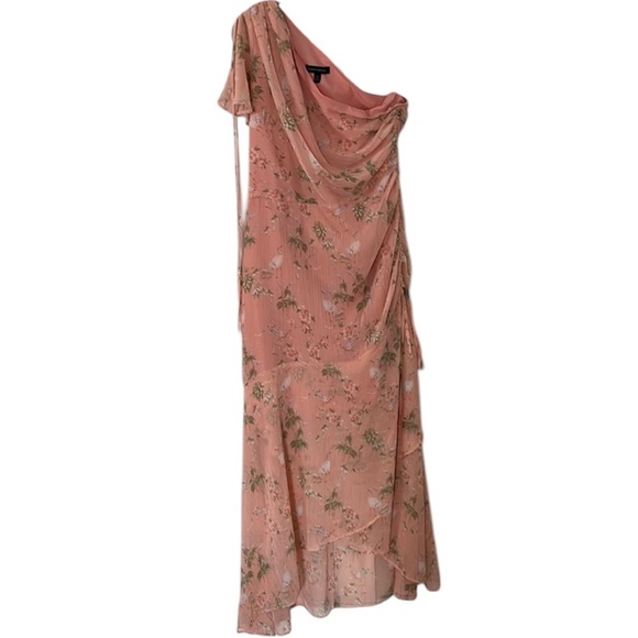 New size 10 banana republic one shoulder pink dress. Sweet southern print. - Picture 8 of 9